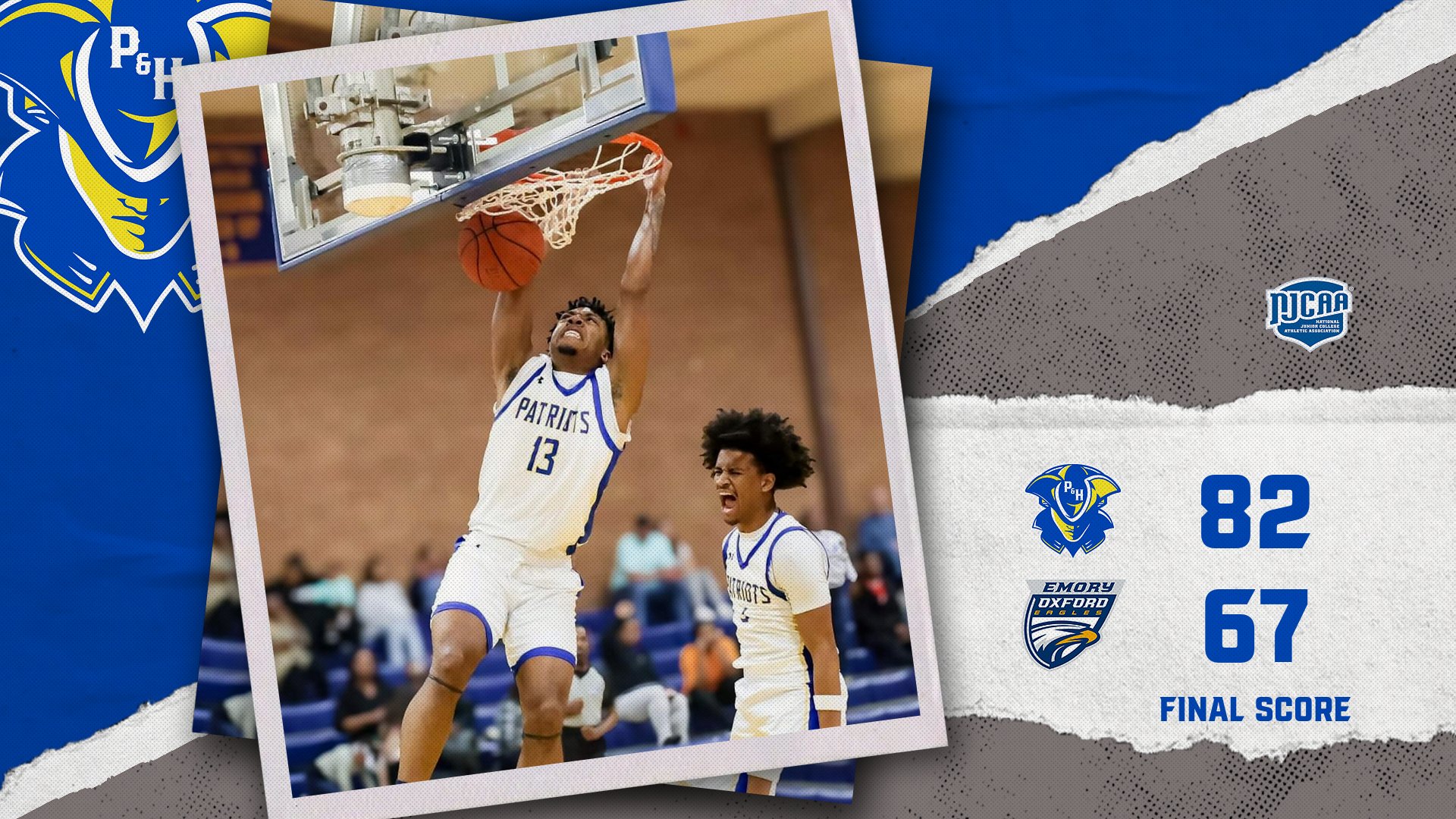 P&HCC Basketball Dominates Oxford-Emory in 82-67 Victory